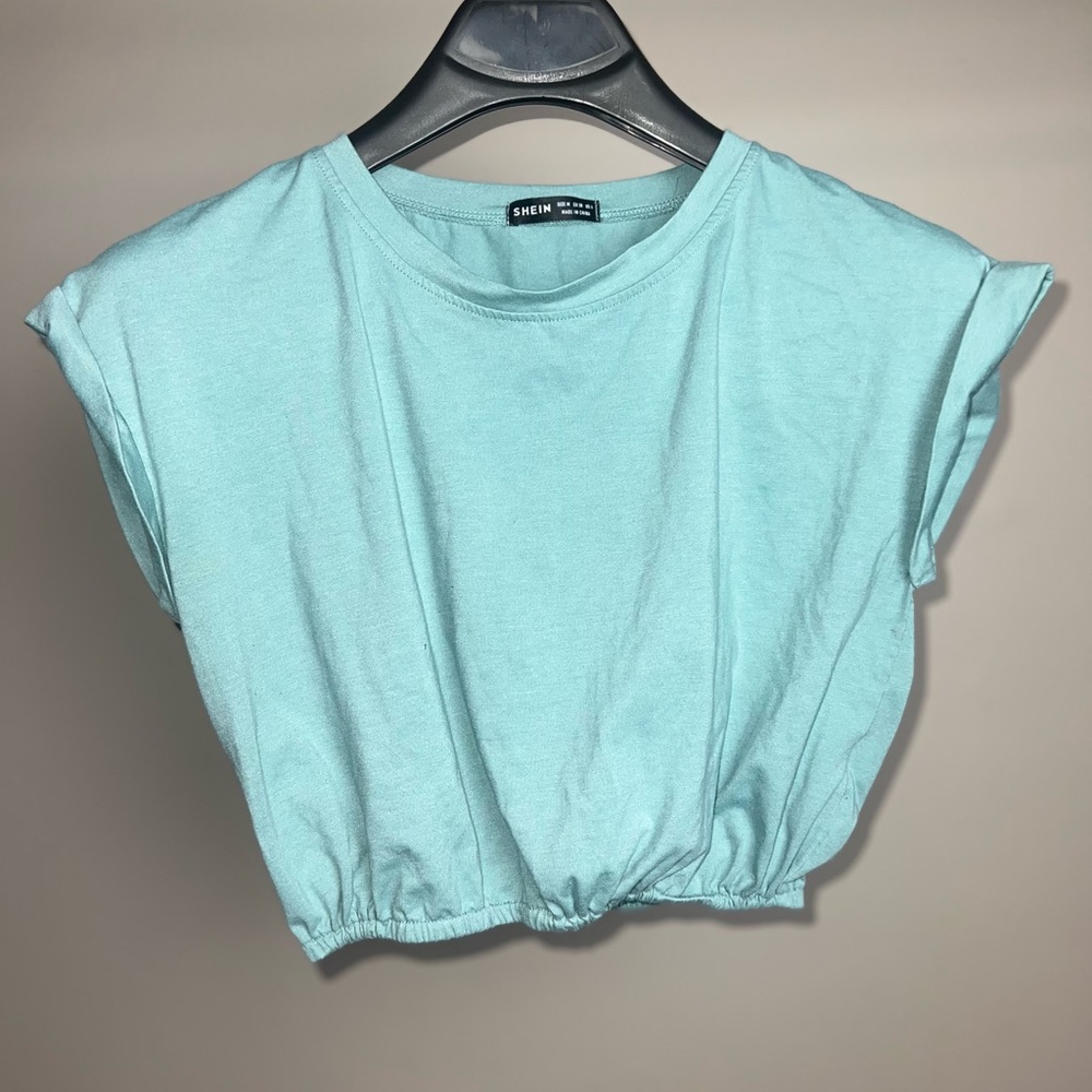 SHEIN Light turquoise crop top